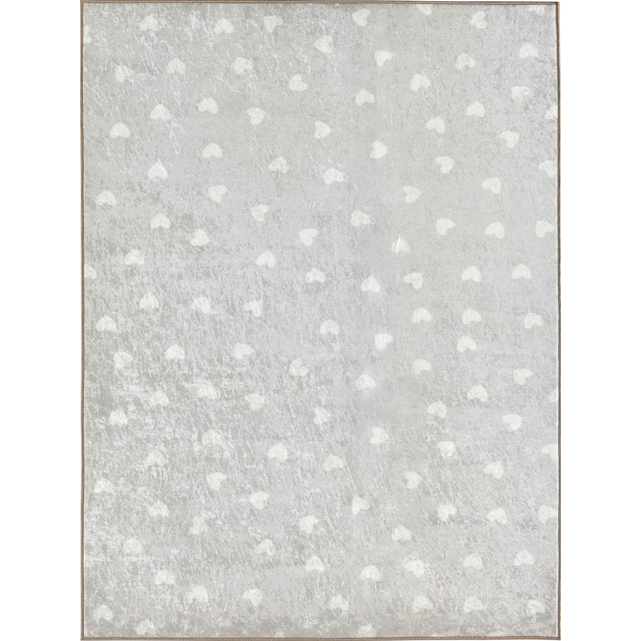 HAPPY - Tapis enfant lavable à motif cœur - Beige