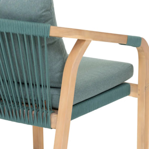 Fauteuil de jardin "Papouasie" vert olive en acacia
