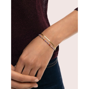 Bracciale Doble Crystals Lisse Acciao Placcato Oro