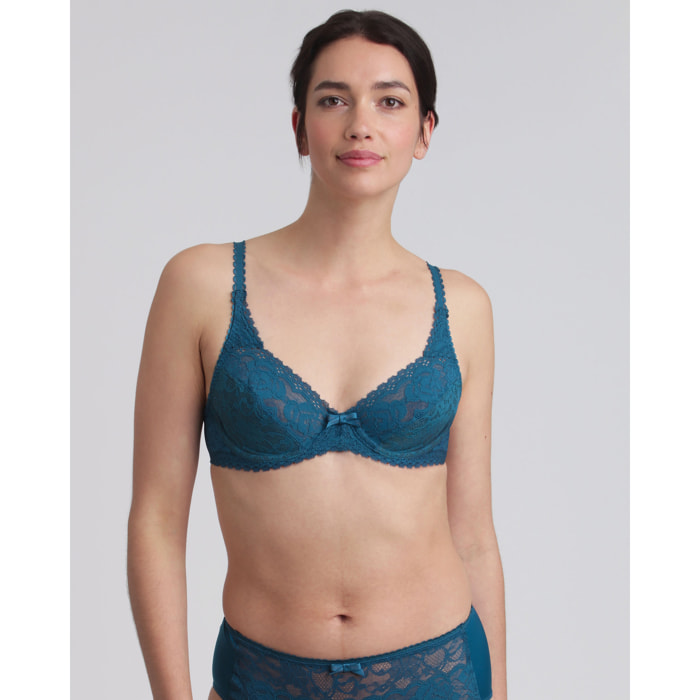 Sujetador con aros de encaje reciclado floral