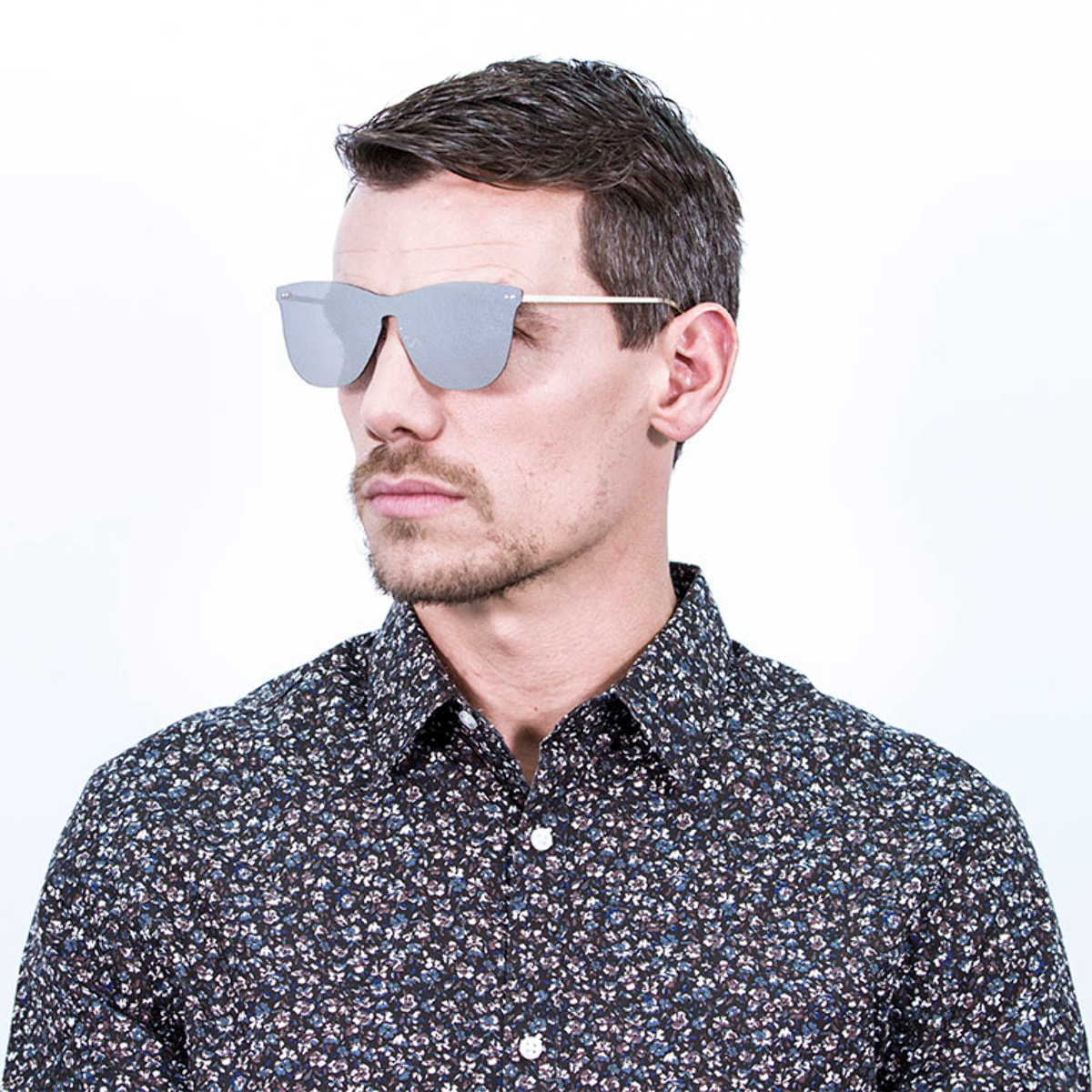Gafas de sol PALO ALTO ARLES - Plana espacial revo plata / Gris espacial y patillas de metal dorado