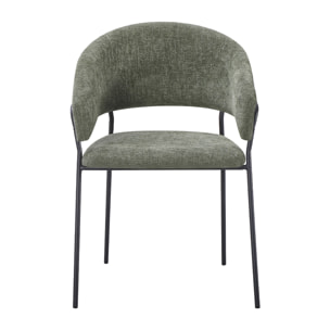 Set Da 4, Poltrona Artemisia Tess. Verde/Gambe Nere