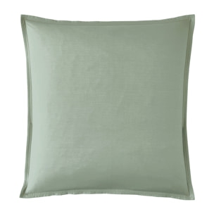 Taie d'oreiller unie en percale de coton , PREMIÈRE, Vert sauge