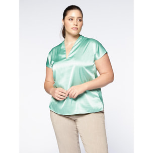 Fiorella Rubino - Blusa in raso con micro borchie - Verde acqua