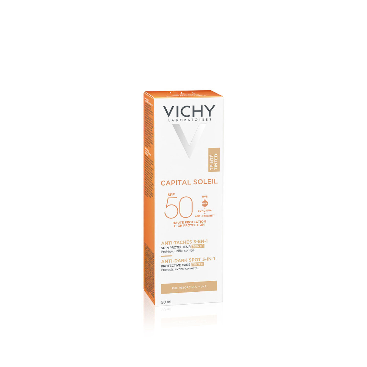CAPITAL SOLEIL SPF50+ - Soin anti-tâches 3-en-1 soin quotidien teinté 50 ml