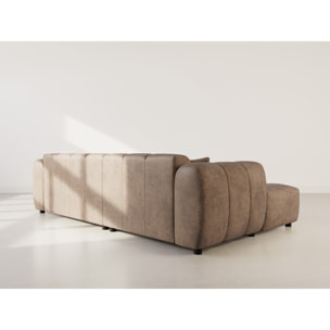 Curtis - canapé d'angle gauche 4 places en simili - Taupe
