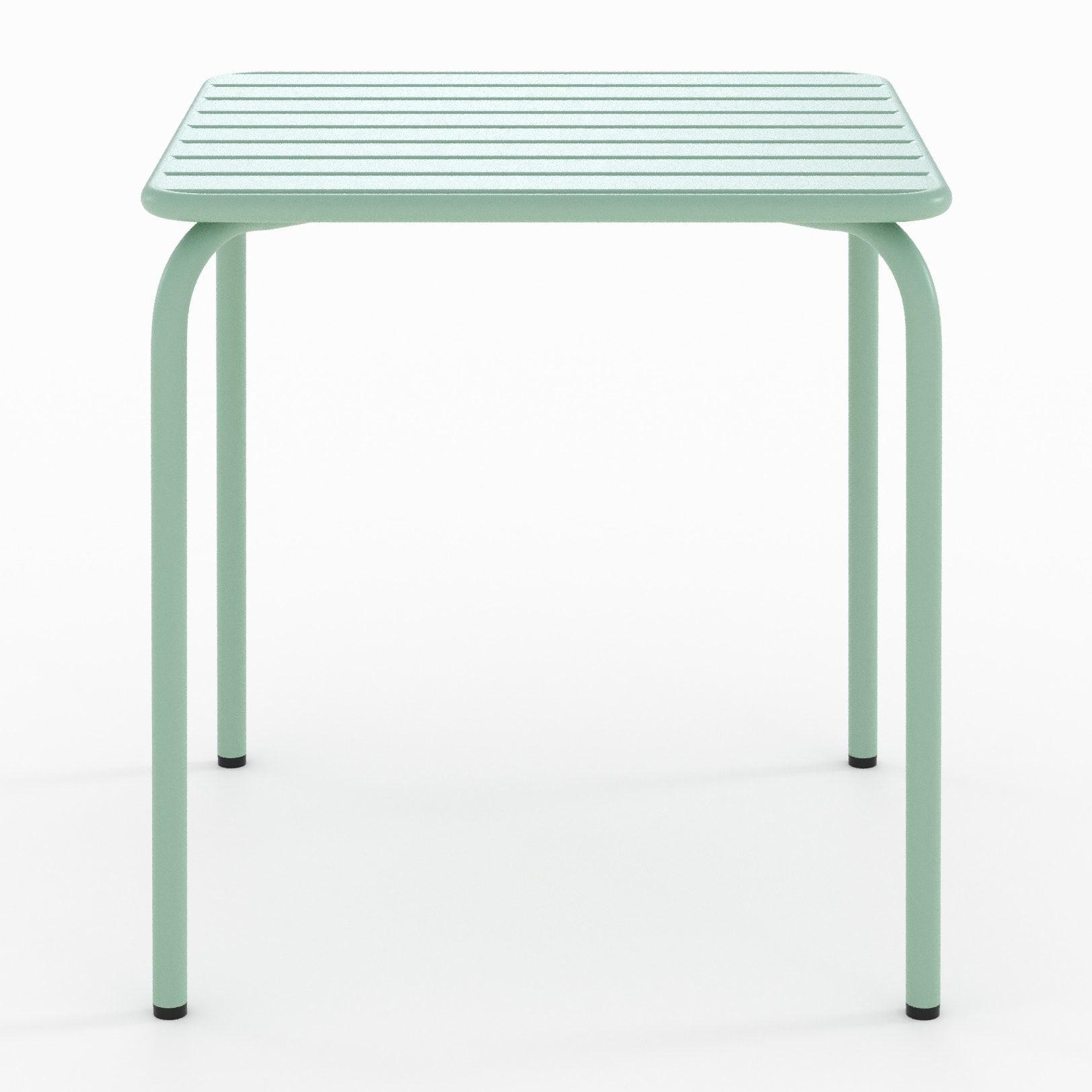 Table de jardin carrée en métal vert clair - Yumi