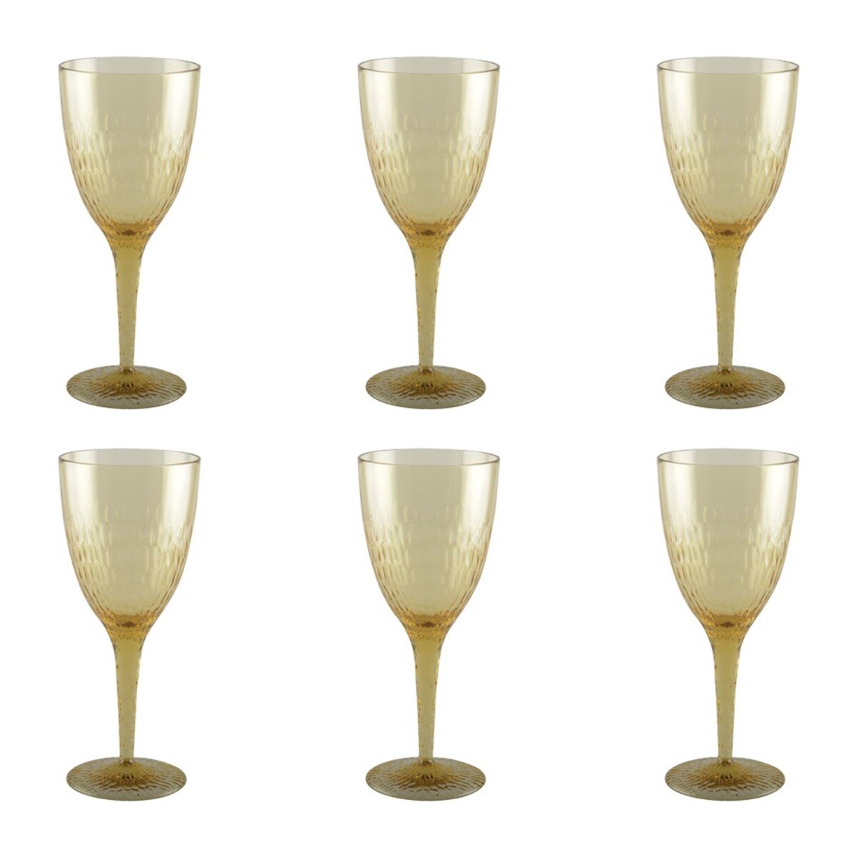 Verres a vin jaune acrylique - lot de 6