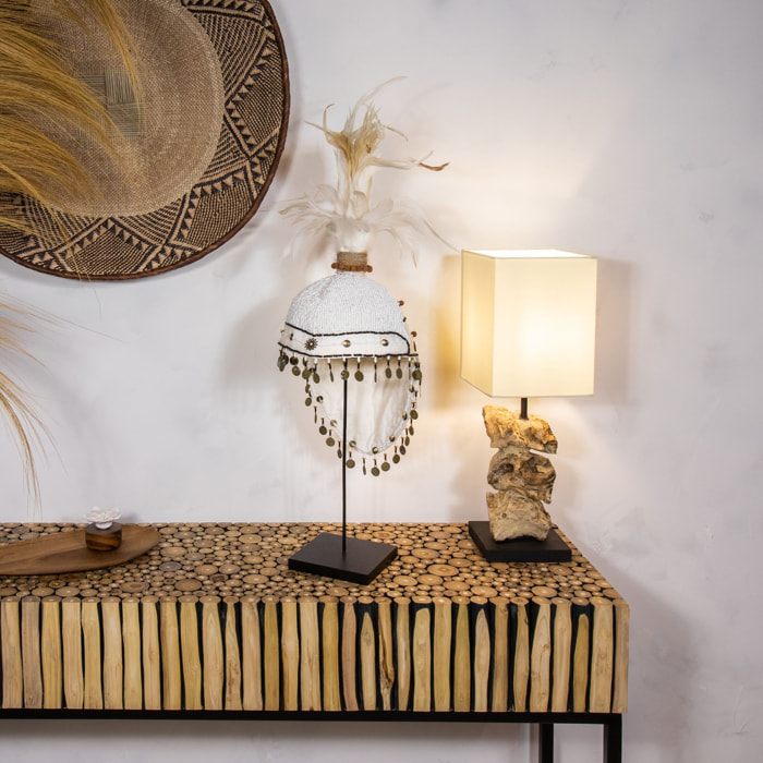Coiffe traditionnelle en plumes et perles  SANATH