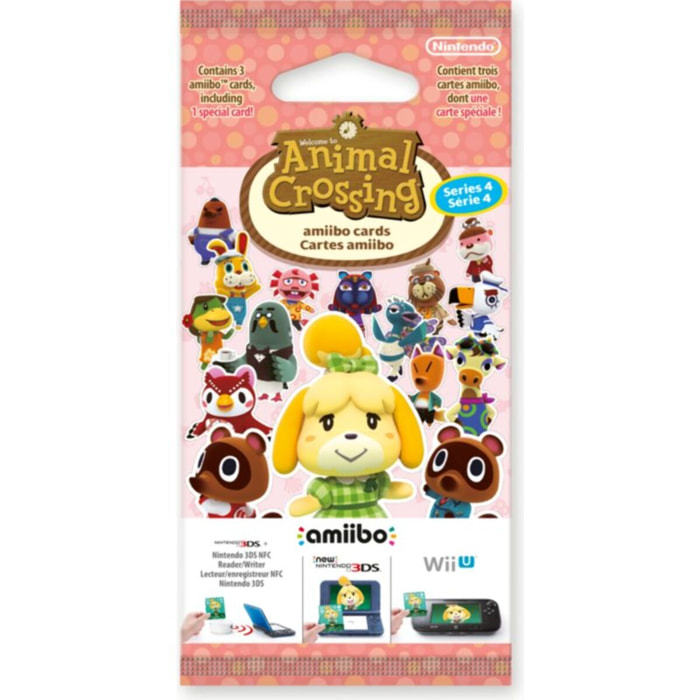 Pack cartes Amiibo NINTENDO 3 cartes Animal Crossing Série 4