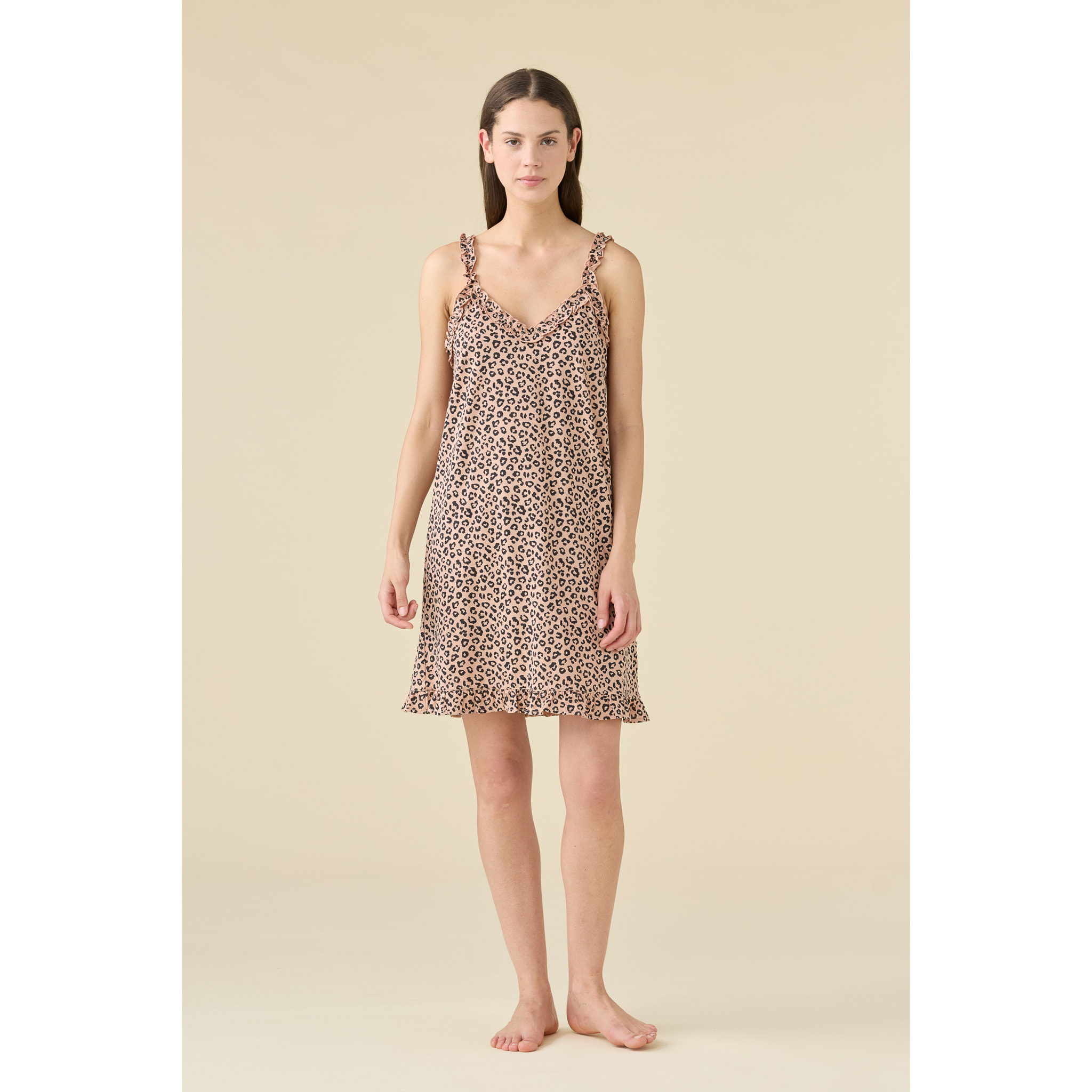 Camicia da notte donna estiva in cotone articolo animalier lover. Noidinotte