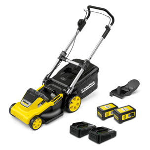 Tondeuse à gazon sans fil 36 V Karcher LMO 5-18 Dual avec 2 batteries 18V-5Ah- moteur brushless- autonomie 550 m²- coupe 41 cm