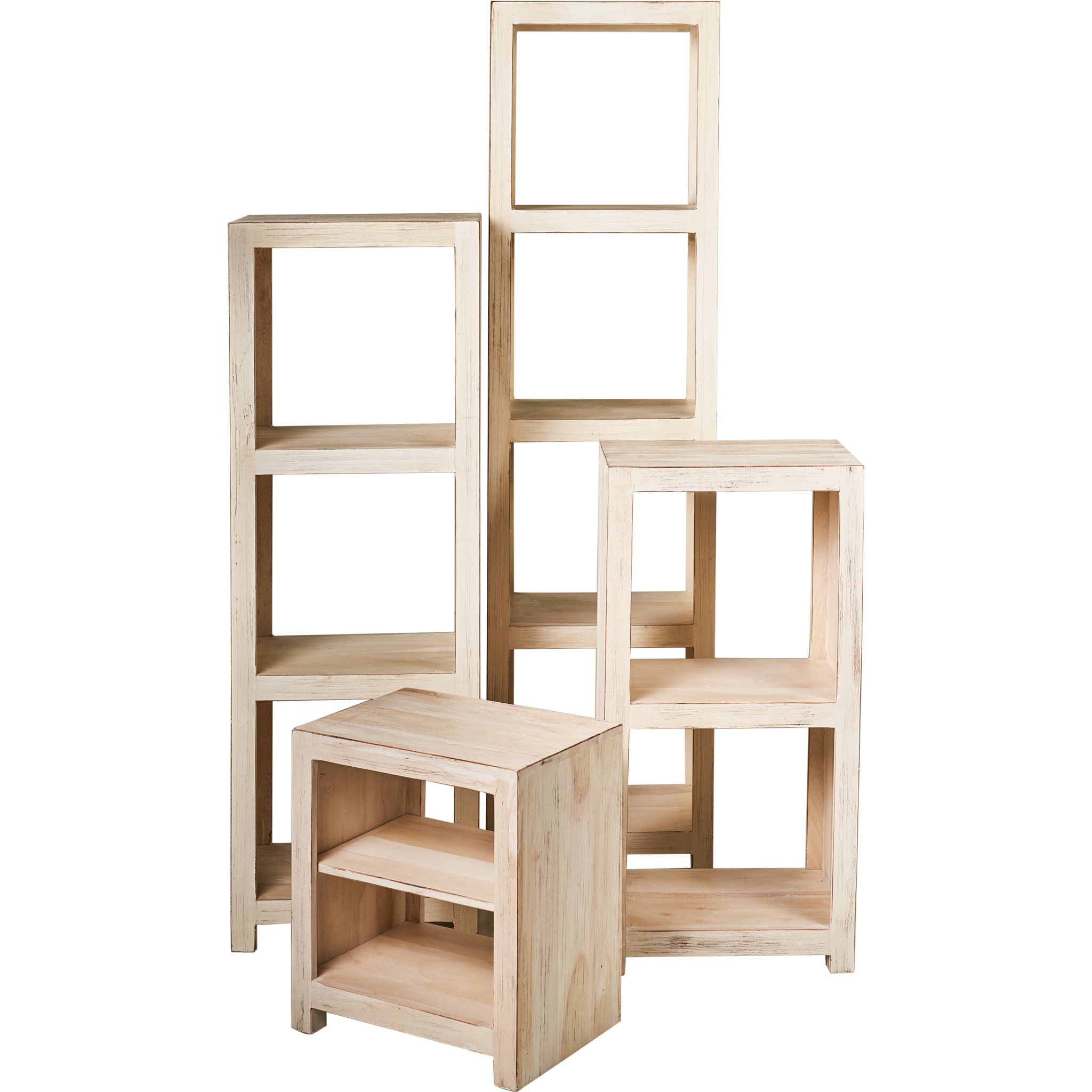ETAGERE 2 RIPIANI WHITE WASH - misura: 50X35X100 cm