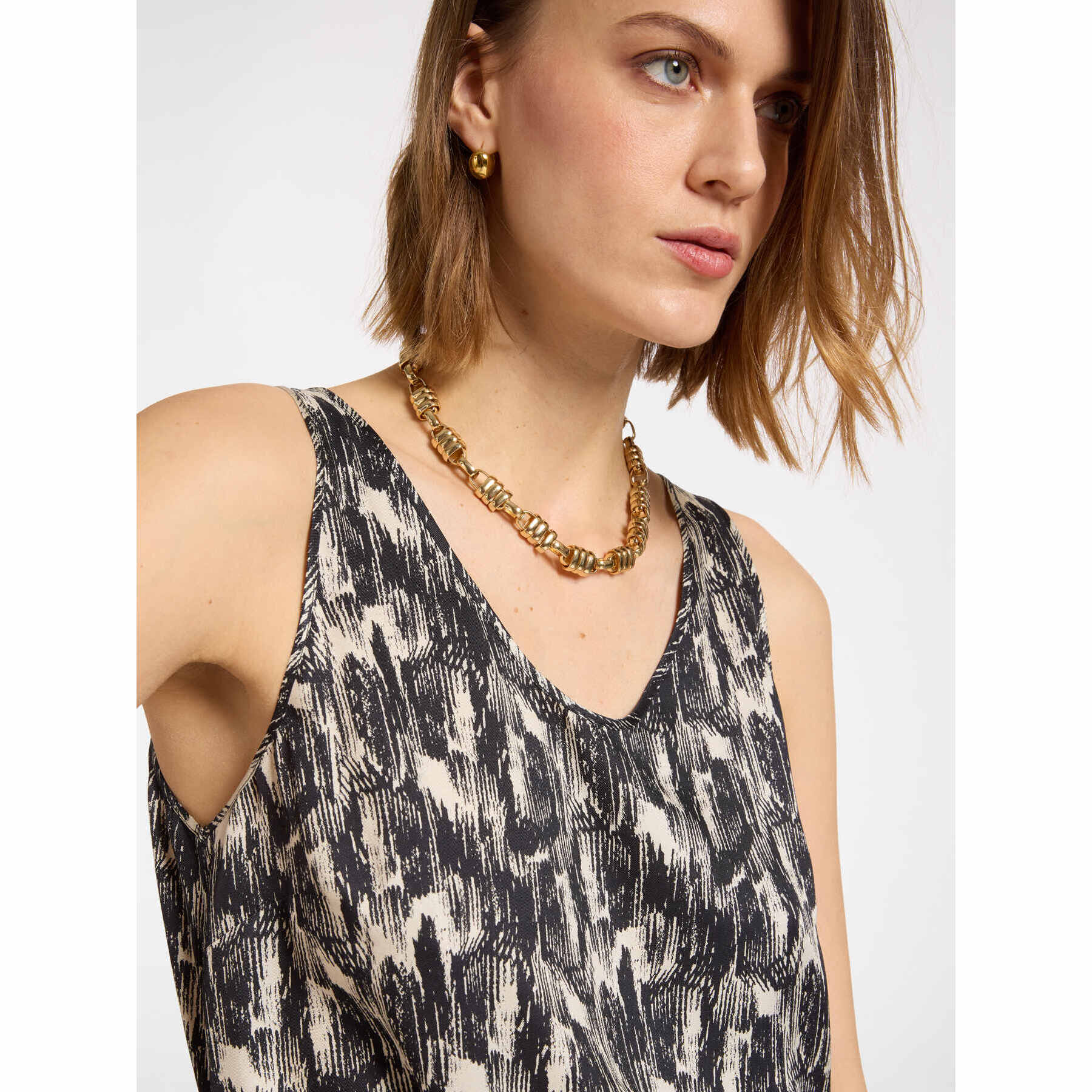 Elena Mirò - Top estampado - Negro