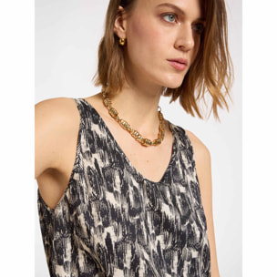 Elena Mirò - Top estampado - Negro