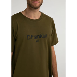 Camiseta Básica Logo Flag T-Shirt Khaki D.Franklin