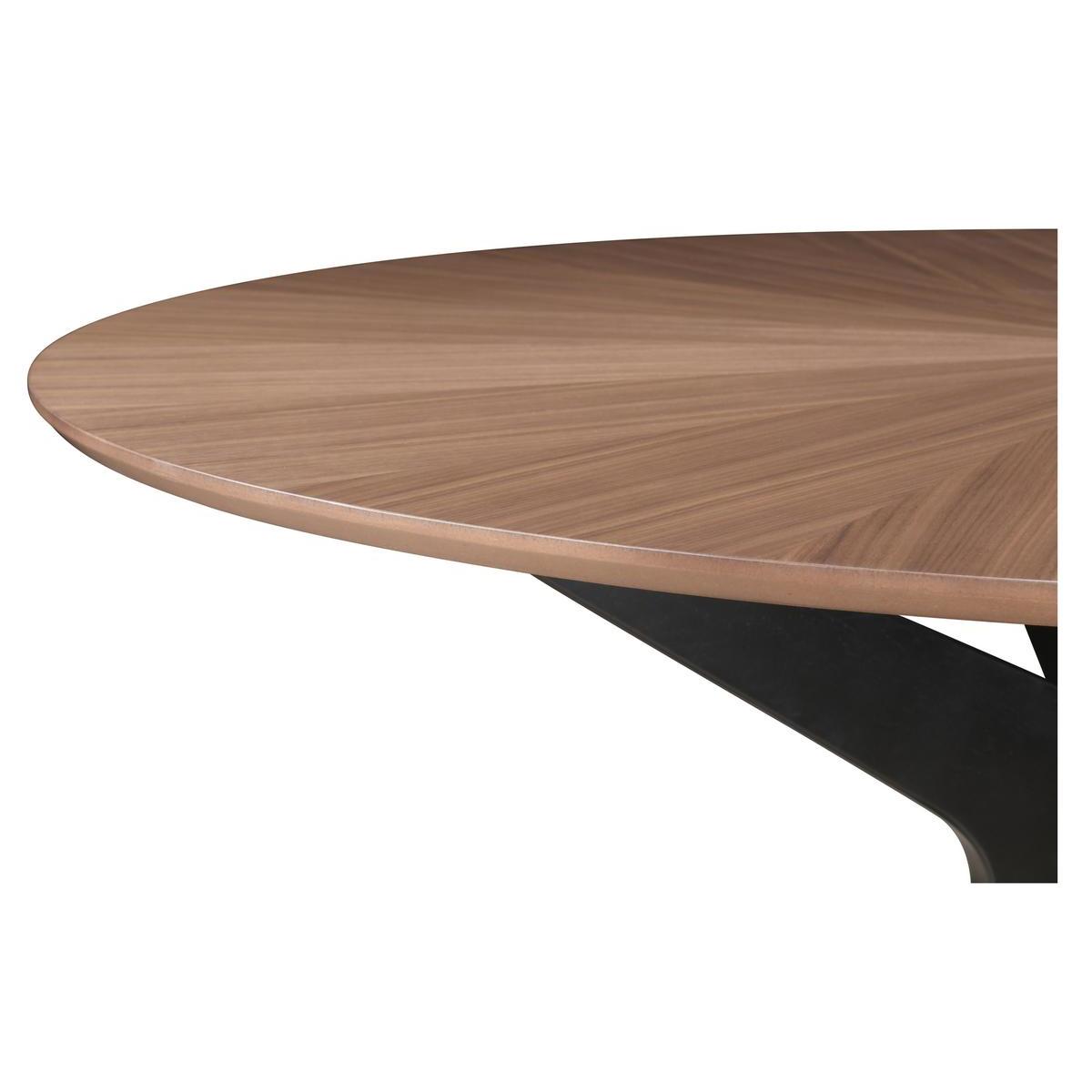 Table à manger design ronde noyer D120 cm DIELLI