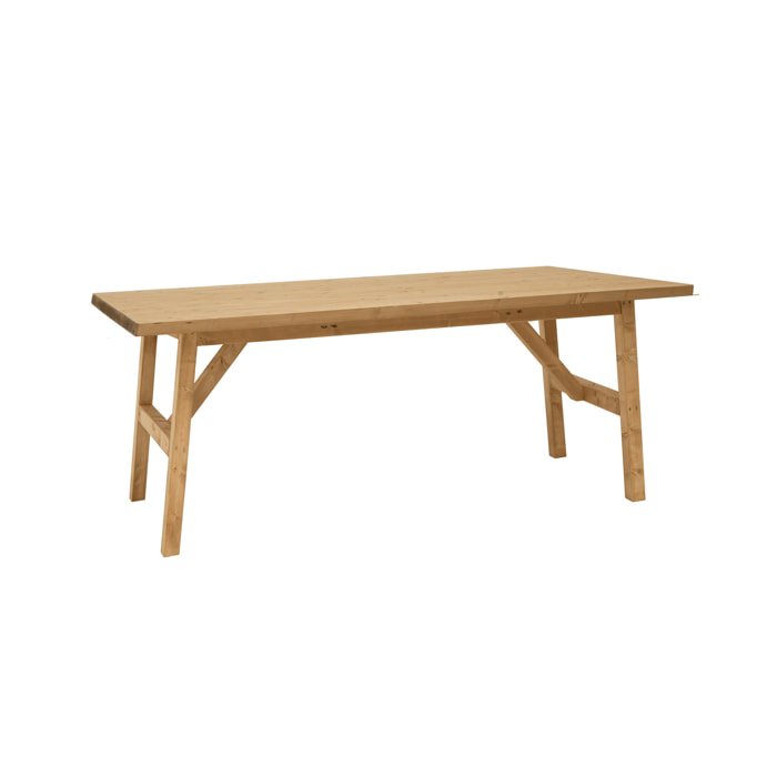 Table de salle à manger en bois massif ton chêne moyen en différentes tailles