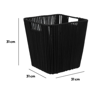 Panier tissu 31x31cm Noir Manille