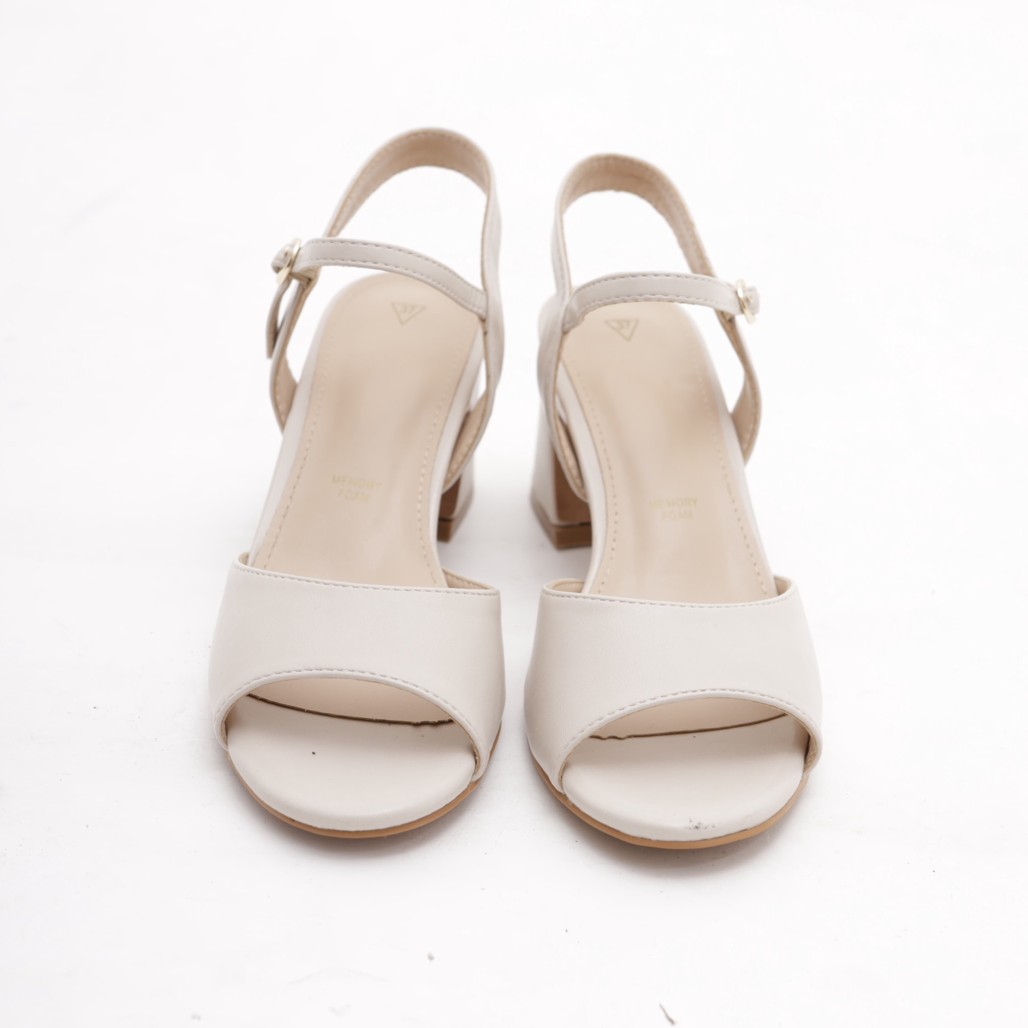 SANDALO TACCO FASCIA E CINTURINO CHOCOLA' PANNA