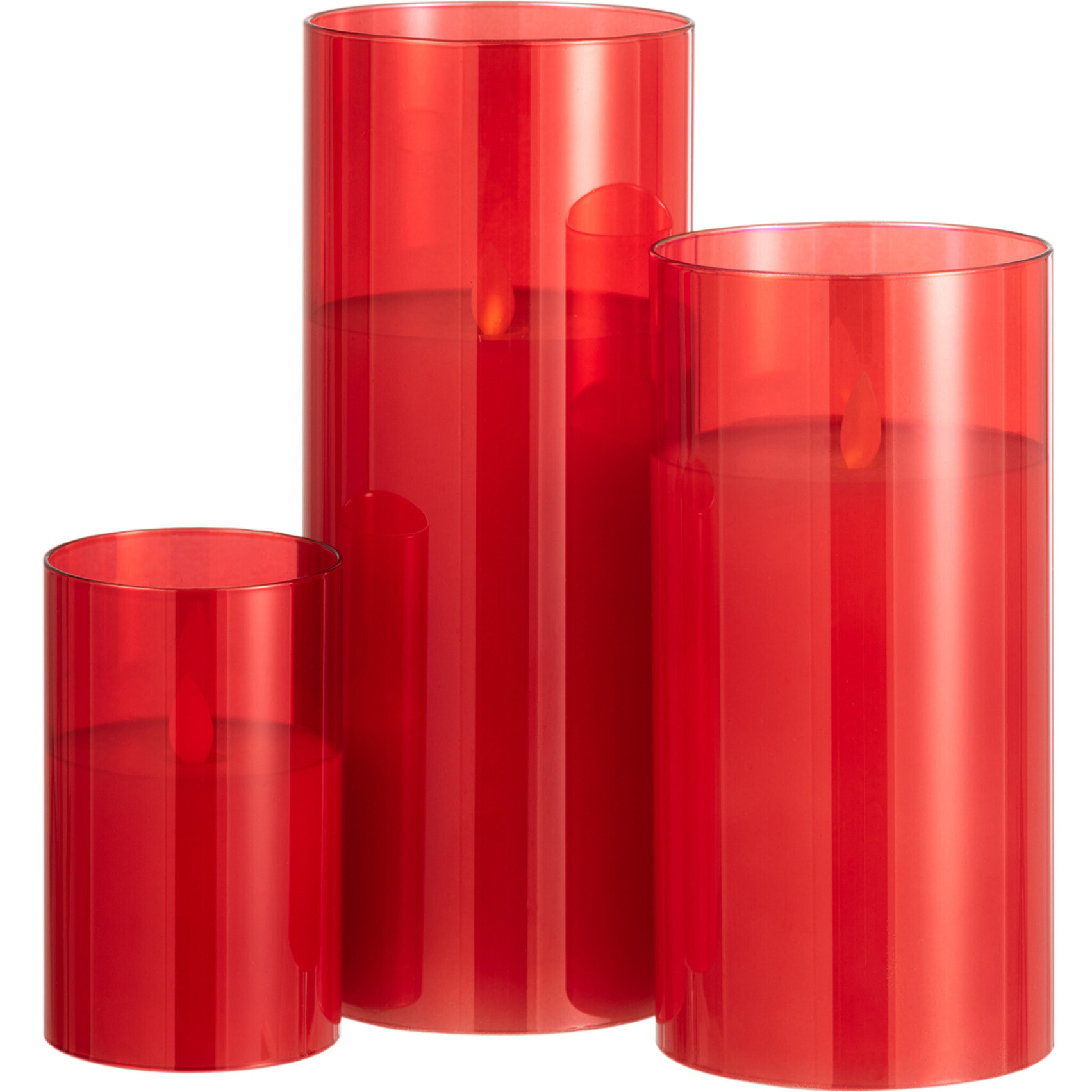 J-Line lampe Brillante - verre - rouge - large - LED