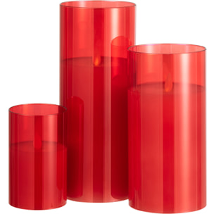 J-Line lampe Brillante - verre - rouge - large - LED