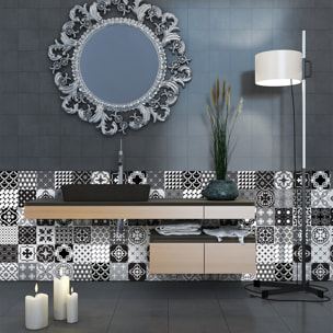 Stickers muraux - Sticker Mural Carrelage adhésif Cuisine Salle de Bain - 24 STICKERS CARRELAGES AZULEJOS NINA