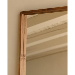 Miroir effet bois massif ton chêne foncé en différentes tailles