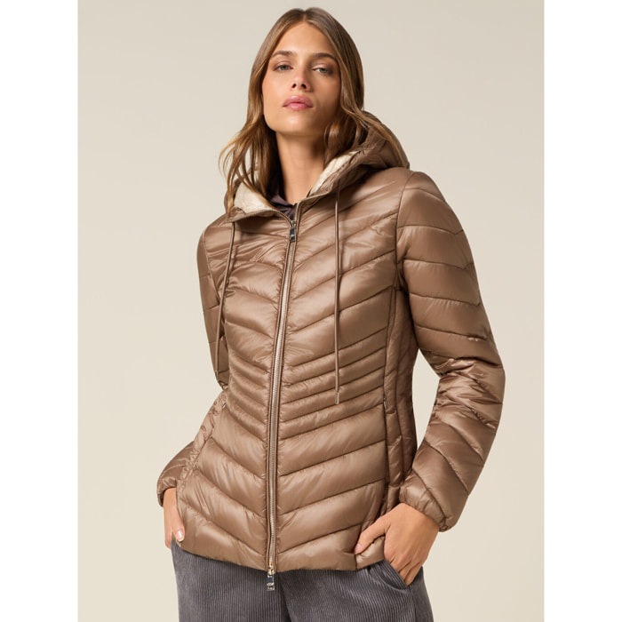 Oltre - Plumífero ligero con capucha - Beige