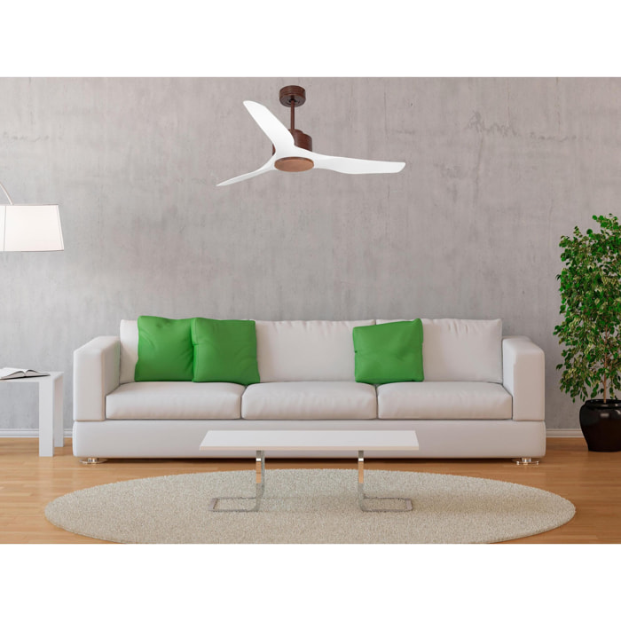 Ventilateur de plafond ø127 cm avec Wifi Réversible Hypersilence 40   W brun