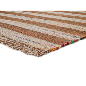 RECRAFT Alfombra de fibras recicladas con flecos multicolor, varias medidas disponibles