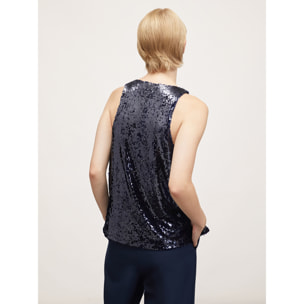 Motivi - Top in paillettes - Blu