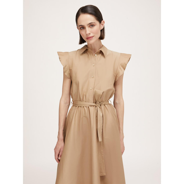 Motivi - Vestido camisero de popelina - Beige