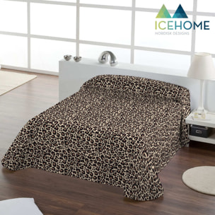 Colcha Bouti Estampada - Reversible - 100% Poliéster - Microfibra - 70 gr/m² - Leopard