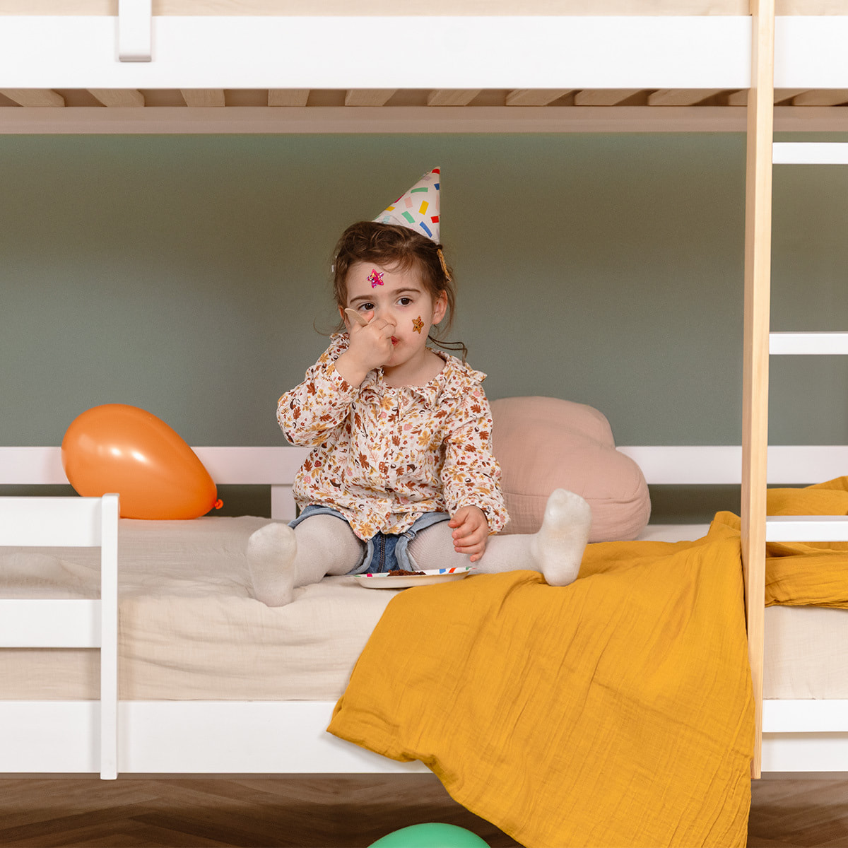 Lit enfant superposé Cabane en bois 90x190cm - Hypnia