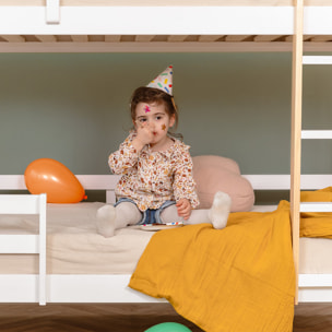 Lit enfant superposé Cabane en bois 90x190cm - Hypnia