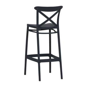 Set di 4 sgabelli LIVERPOOL in polipropilene antracite