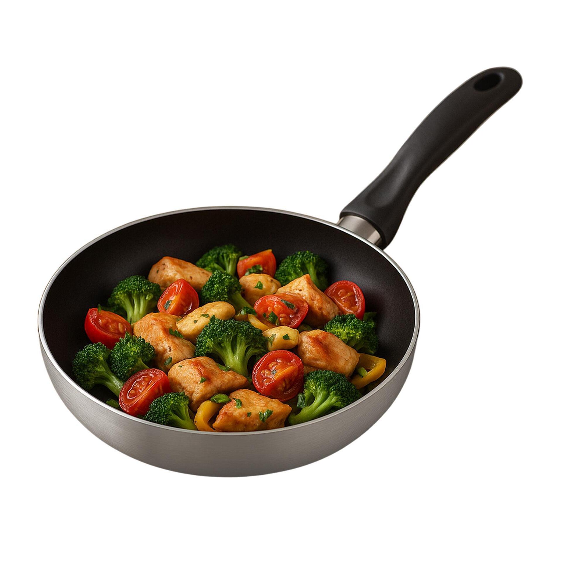 Sartén de Ø28x5cm en Aluminio prensado color Gris metalizado