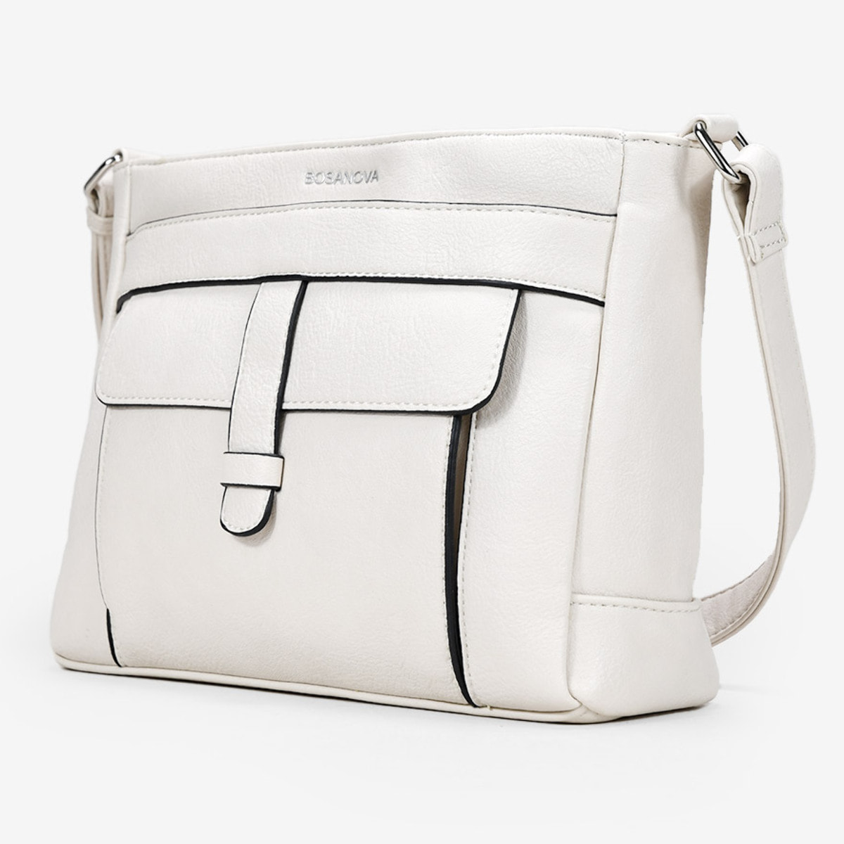 Bolso bandolera blanco con bolsillo