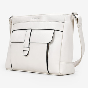 Bolso bandolera blanco con bolsillo