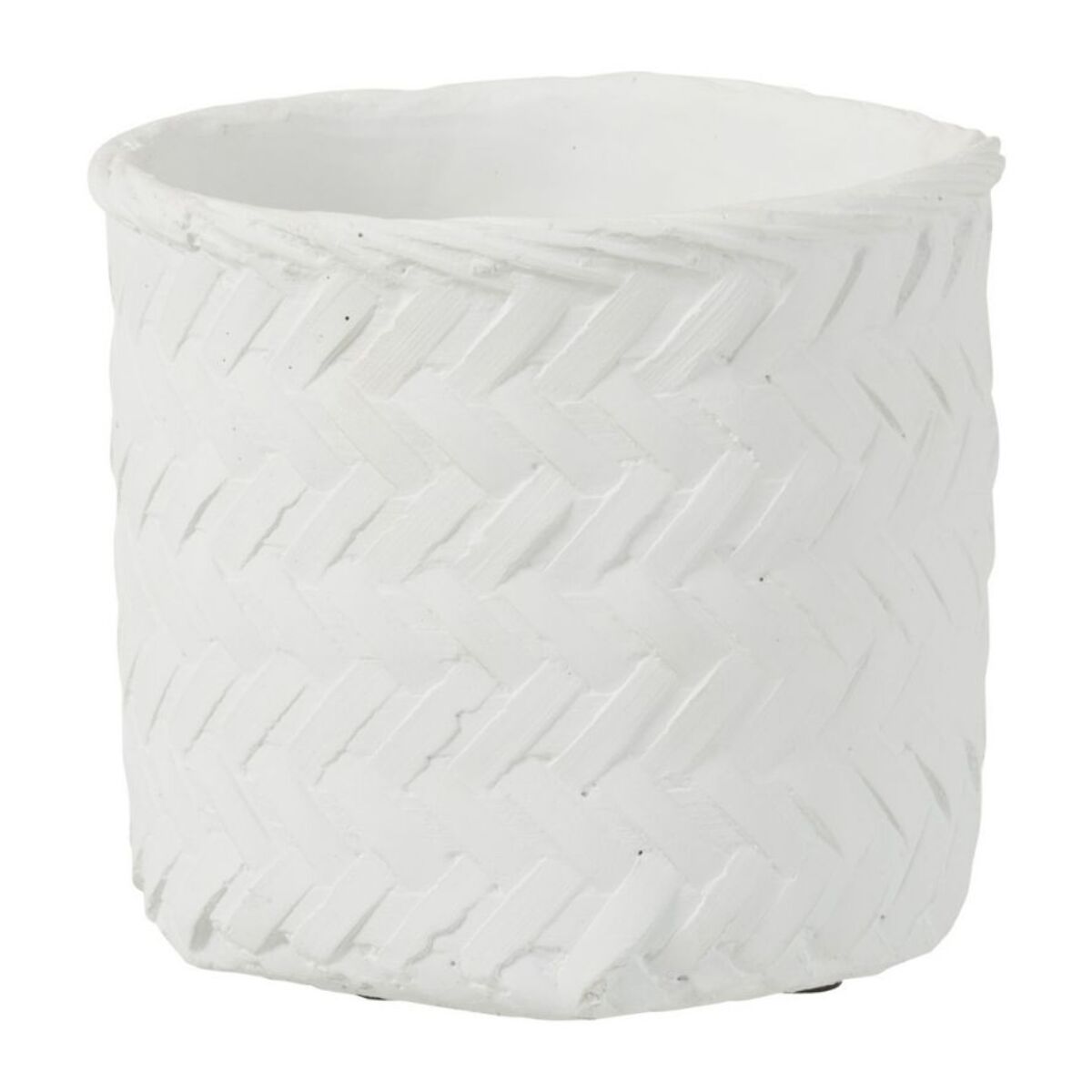 J-Line cache-pot Imitation Tissage - ciment - banc - large - Ø 25 cm