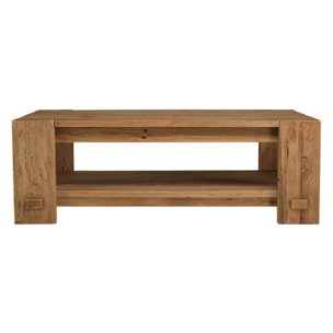 SANDY - Table basse rectangulaire 132x71cm bois Pin recyclé