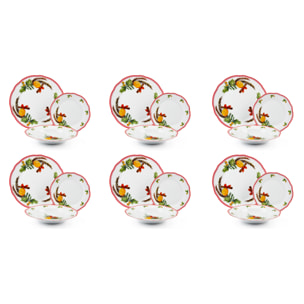 Service 18 assiettes Excelsa Cinnamon, porcelaine, multicolore