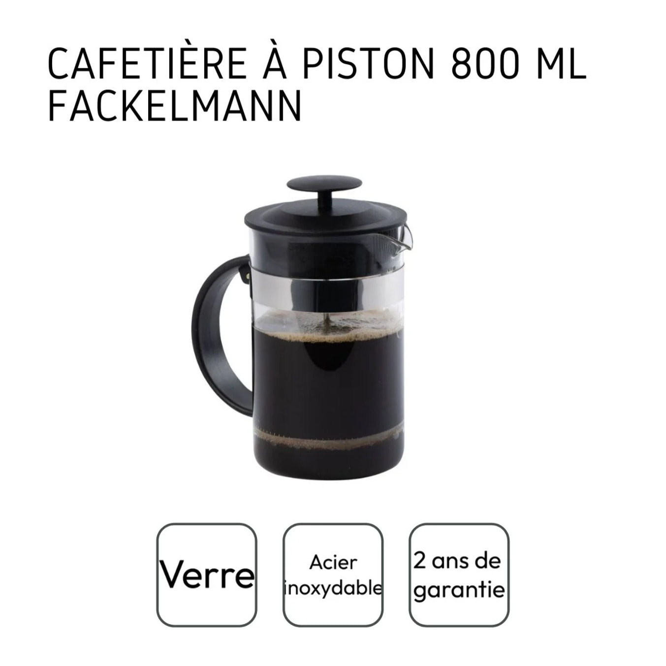 Cafetière italienne à piston 800 ml Fackelmann