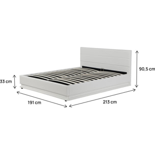 Lit LED avec coffre "Anastasia" - 180 x 200 cm - Blanc