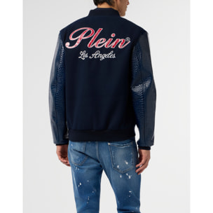 PHILIPP PLEIN Varsity Bomber Cocco Sleeves Los Angeles