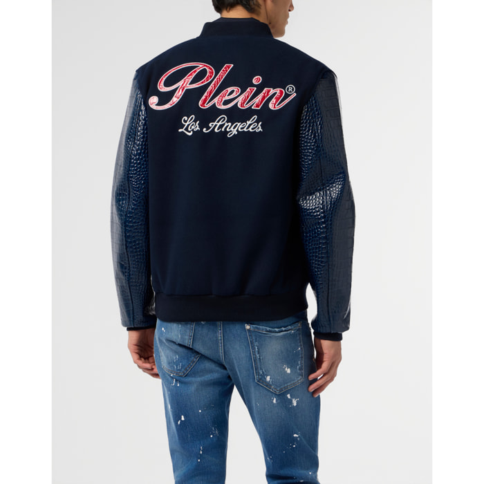 PHILIPP PLEIN Varsity Bomber Cocco Sleeves Los Angeles