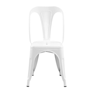 Lot de 2 chaises en métal blanc mat - Indus