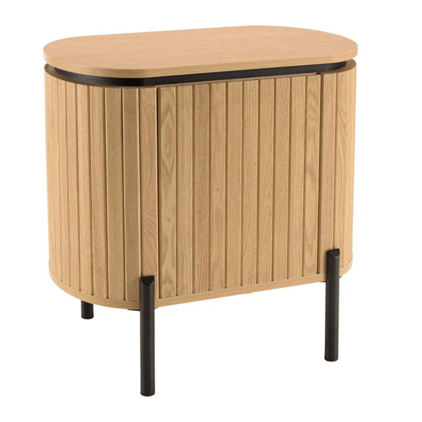 CHARLIE - Table de chevet bois 1 porte style rétro pin marron