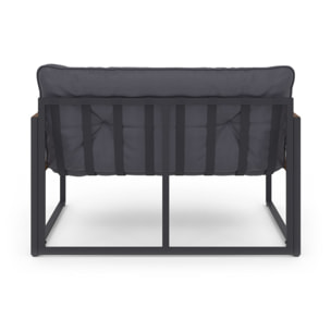 Salon de jardin Ozéa 4 places gris et cordage